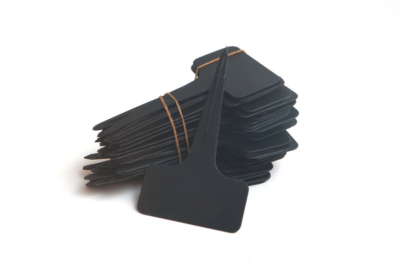 PrudanceÂ® 50pcs Reusable Waterproof Plant Markers for Garden T-Type Plant Labels for Seedlings Potted Plants Vegetables Succulents Durable Weatherproof Garden Tags ï¼ˆBlackï¼‰ - Image 1